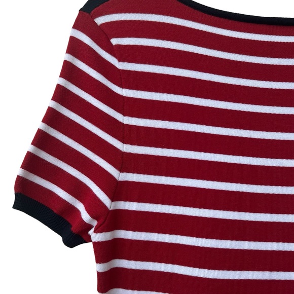 NWT RED Valentino Leopard Intarsia Short-Sleeve Dress, Size Large - Picture 6 of 11